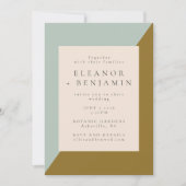 Het hedendaagse Lichte Blauwe Mustard Olive RSVP W Kaart (Voorkant)