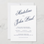 Het hedendaagse marineverbinden met blauwe kalligr kaart (Voorkant)