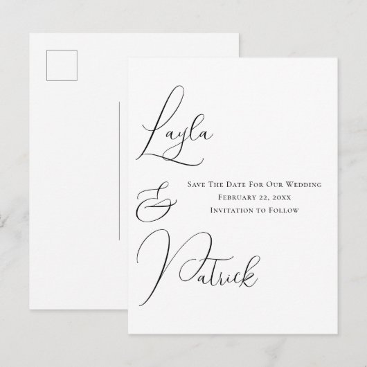 Het hedendaagse Minimale Band bewaart de Datum Briefkaart (Voorkant / Achterkant)