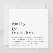 Het hedendaagse, minimalistische zwarte witte huwe kaart (Voorkant)