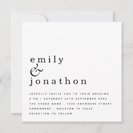 Het hedendaagse, minimalistische zwarte witte huwe kaart