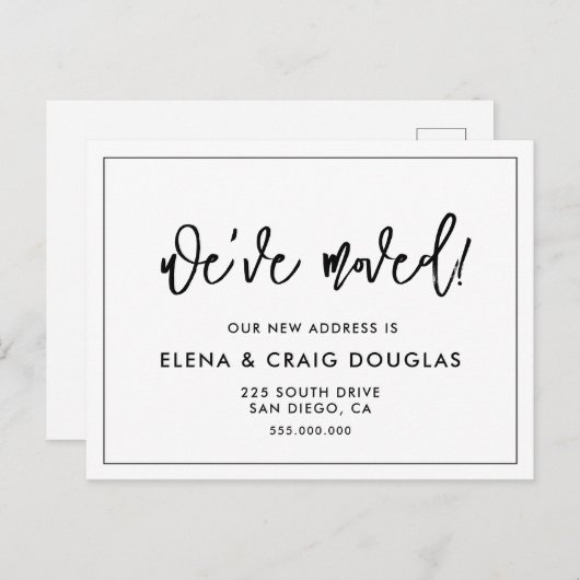 Het hedendaagse moderne briefkaart van de aankondi (Voorkant / Achterkant)