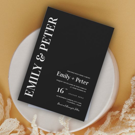 Het hedendaagse, moderne, minimalistische huwelijk kaart