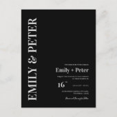 Het hedendaagse, moderne, minimalistische huwelijk uitnodiging briefkaart (Voorkant)