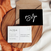 Het hedendaagse, moderne zwarte RSVP-Briefkaart Briefkaart