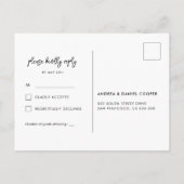 Het hedendaagse, moderne zwarte RSVP-Briefkaart Briefkaart (Achterkant)