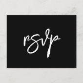 Het hedendaagse, moderne zwarte RSVP-Briefkaart Briefkaart (Voorkant)