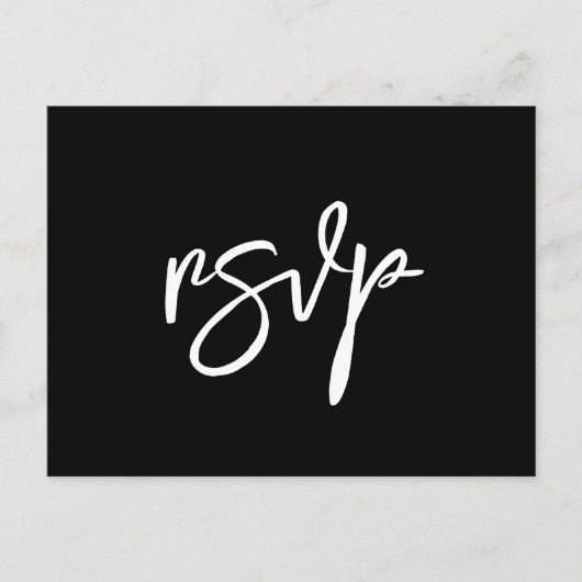 Het hedendaagse, moderne zwarte RSVP-Briefkaart Briefkaart (Voorkant)
