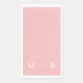 Het hedendaagse Monogram Blush Weddenschap Servet (Voorkant)