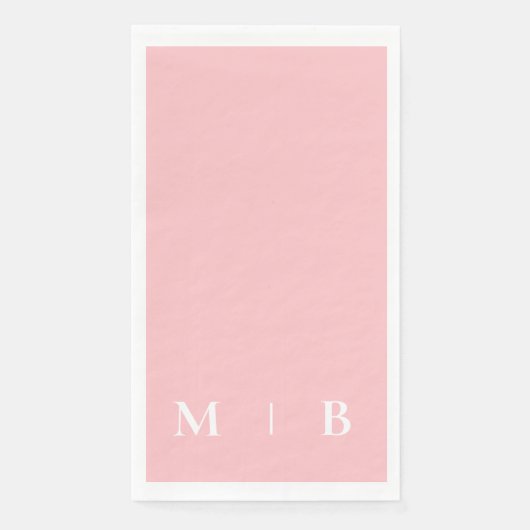 Het hedendaagse Monogram Blush Weddenschap Servet (Voorkant)