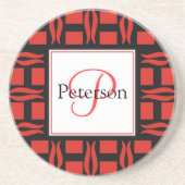 Het hedendaagse Monogram Weddenschap Zandsteen Onderzetter (Voorkant)