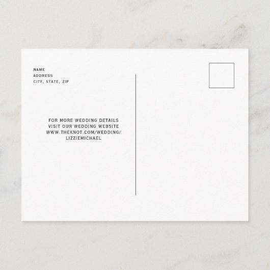 Het hedendaagse Monogram zwarte sparen Onze Datum Briefkaart (Achterkant)