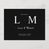 Het hedendaagse Monogram zwarte sparen Onze Datum Briefkaart (Voorkant)