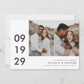 Het hedendaagse multi-fototypografie van het huwel save the date (Voorkant)