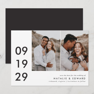 Het hedendaagse multi-fototypografie van het huwel save the date