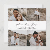 Het hedendaagse multi-fototypografie van het huwel save the date (Voorkant)