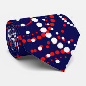 Het hedendaagse Rode Witte Vuurwerk op Blauw Stropdas (Opgerold)