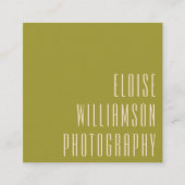 Het hedendaagse Trendy Chic Bold Typography Green Vierkante Visitekaartje (Voorkant)