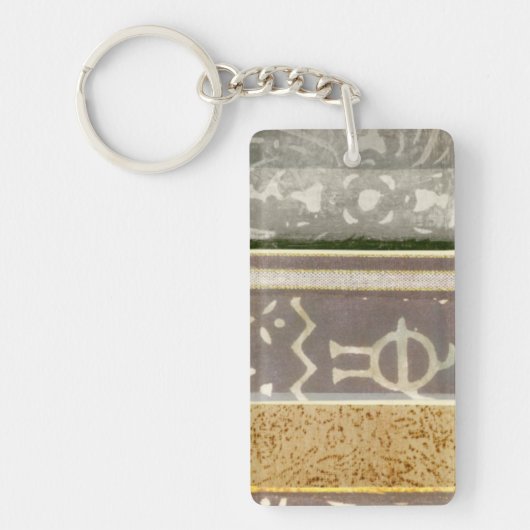 Het hedendaagse Tribale Patroonschilderen Sleutelhanger (Voorkant)