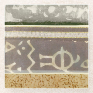 Het hedendaagse Tribale Patroonschilderen van het  Glazen Onderzetter