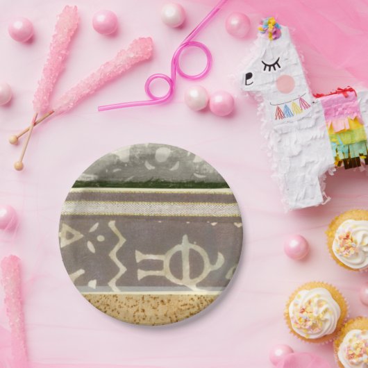 Het hedendaagse Tribale Patroonschilderen van het  Papieren Bordje (Feest)