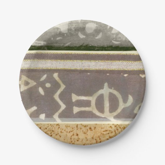 Het hedendaagse Tribale Patroonschilderen van het  Papieren Bordje (Voorkant)