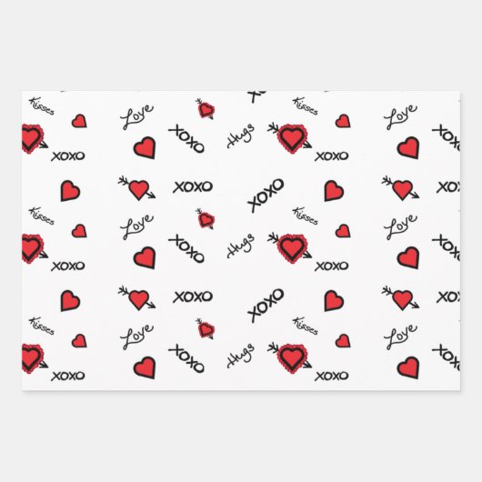 Het hedendaagse XoXo-ontwerp Inpakpapier Vel (Voorkant)