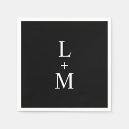 Het hedendaagse zwarte monogram van de Douane Wedd Servet