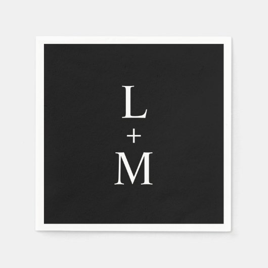 Het hedendaagse zwarte monogram van de Douane Wedd Servet (Voorkant)