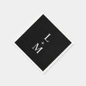 Het hedendaagse zwarte monogram van de Douane Wedd Servet (Hoek)