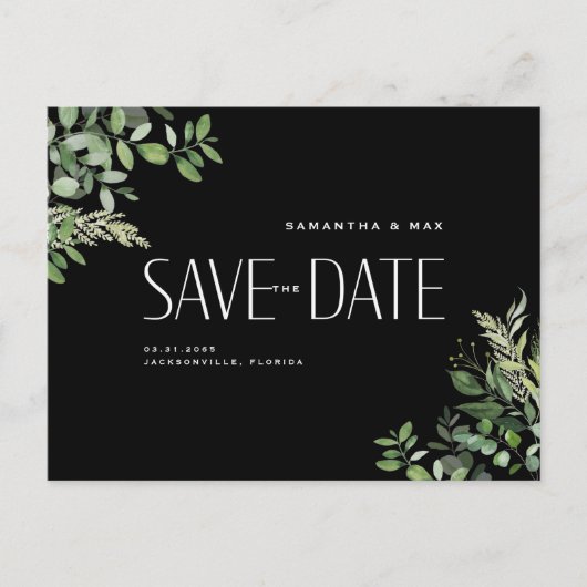 Het hedendaagse Zwarte Weddenschap van Greenery sp Aankondigingskaart (Voorkant)