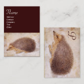 HET HEDGEHOG-Monogram, Pearl-papier Visitekaartje (Voorkant / Achterkant)