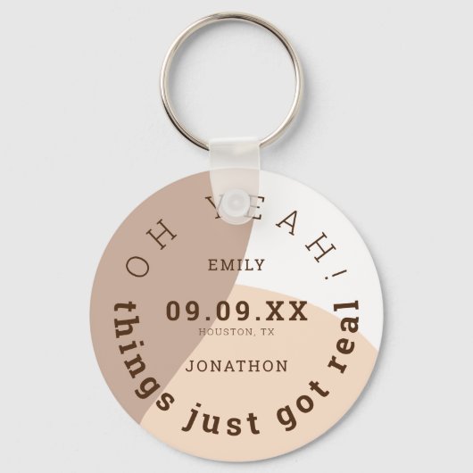 Het heeft alleen maar een echte bruine roam gespaa sleutelhanger (Voorkant)