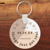 Het heeft alleen maar een echte bruine roam gespaa sleutelhanger (Voorkant)