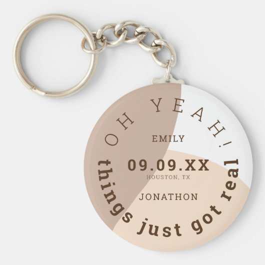 Het heeft alleen maar een echte bruine roam gespaa sleutelhanger (Voorkant)