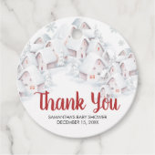 Het Heeft Een Dorp Baby Shower Rond Bedankjes Labels (Voorkant)