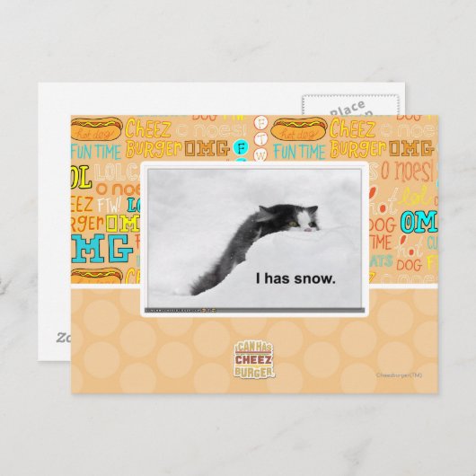 Het heeft sneeuw. briefkaart (Voorkant / Achterkant)