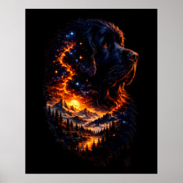 Het heelal binnen een Newf Poster