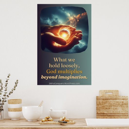 Het heelal licht vasthouden poster (Keuken)