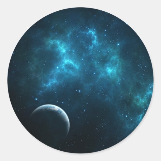 Het heelal ronde sticker (Voorkant)