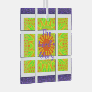 Het heerlijkheidspatroon van de Heer Grafisch Teks Glas Ornament