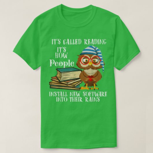 Het heet Leesboek Lover Owl T-shirt (Design voorkant)