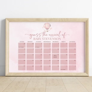 Het Heet Lucht Ballon Baby Shower Verwachte Datum Poster
