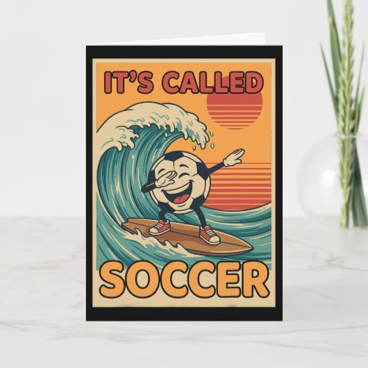 Het Heet Voetbal Grappig Retro Ll Sportfan Mannen Kaart (Voorkant)