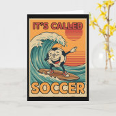 Het Heet Voetbal Grappig Retro Ll Sportfan Mannen Kaart (Gele Bloem)
