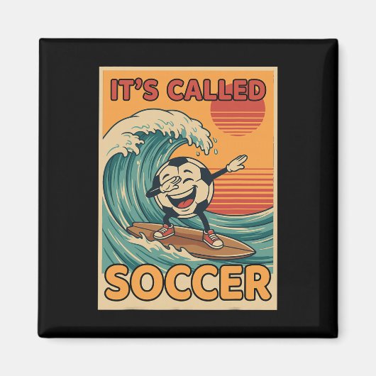 Het Heet Voetbal Grappig Retro Ll Sportfan Mannen  Magneet (Voorkant)
