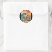 Het Heet Voetbal Grappig Retro Ll Sportfan Mannen Ronde Sticker (Tas)