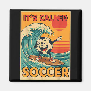 Het Heet Voetbal Grappige Retro Bal Sport Fan Mann Magneet