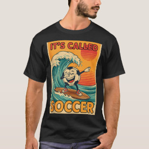 Het Heet Voetbal Grappige Retro Bal Sport Fan Mann T-shirt