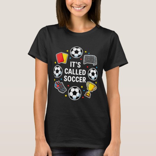 Het Heet Voetbal Grappige Sticker Stijl Voetbal De T-shirt (Voorkant)
